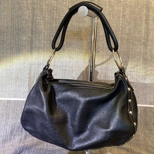 MAXX New York Black Pebbled Leather Shoulder bag